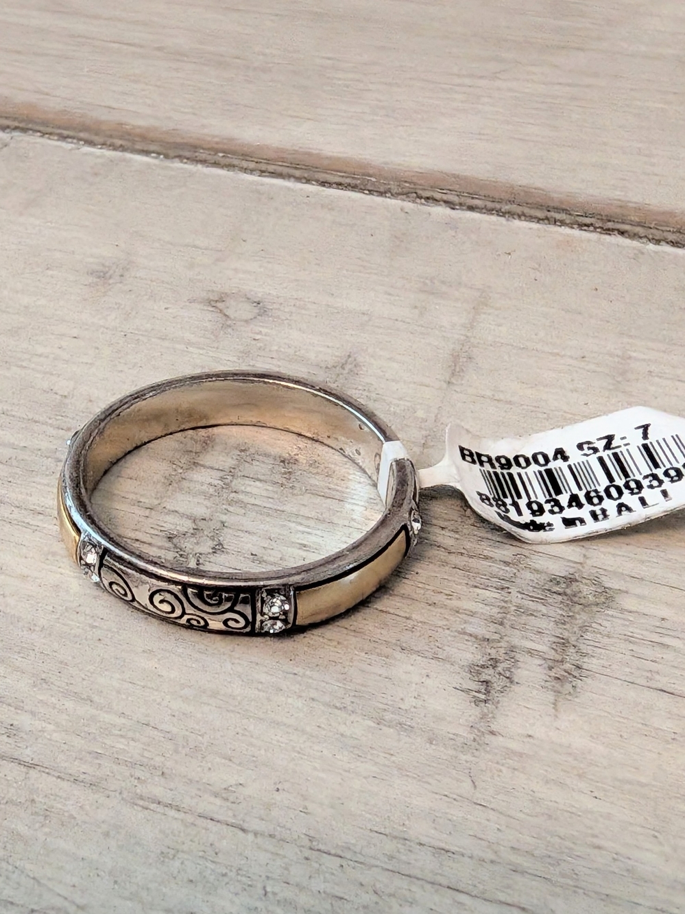 Brighton two-tone band ring (Style BR9004) in a size 7